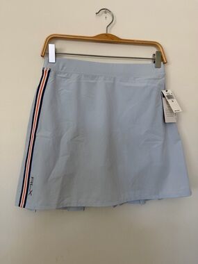 RLX Light Blue Gold Athletic Skort with Side Stripe